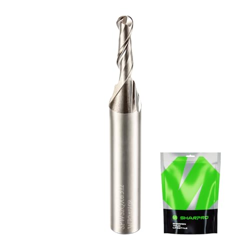 Image of 1 /8 Ball Nose CNC Router Bits 1 /4 Inch Shank, Carbide Ballnose Up Cut Router Bit, End Mill for Wood, Aluminum, Engraving
