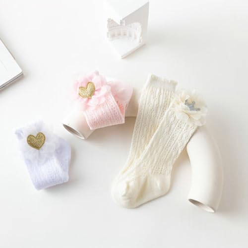 Baby Socks For Spring Antimosquito Kneehighs Infant Breathable Lace Flower Hollowed Girl Kids Mesh Socks4