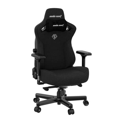 Anda Seat Kaiser 3 Large Gaming Chair for Adults - Ergonomic Black Fabric Gaming Seat with Lumbar...