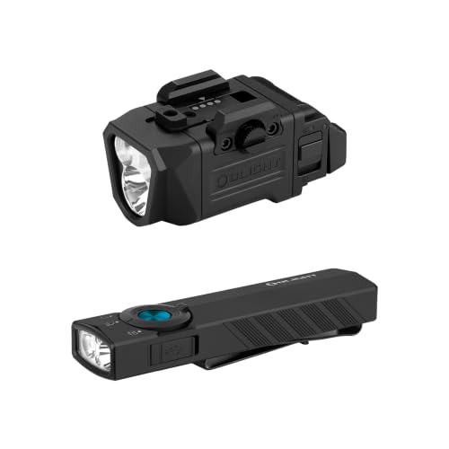 OLIGHT PL X Rechargeable Tactical Rail Mount Light Bundle with ArkPro Lite Flat Pocket Flashlight