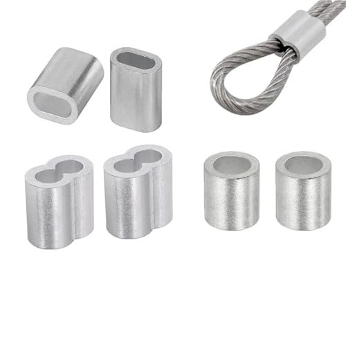 Manchon en aluminium M5 ovalisé de haute précision pour câble métallique 50pcs