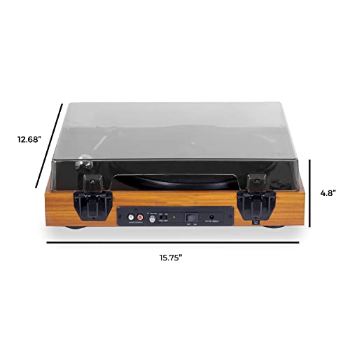 Electrohome Montrose Wireless Vinyl Record Player 2-Speed Belt-Drive Turntable, With Audio-Technica Stylus, Bluetooth, Vinyl-To-Mp3 Recording, Speed Control Motor, Built-In Preamp, Wood Plinth (Rr36) #TOP7