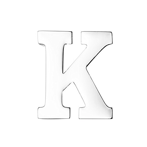 MISSU JEWELLRY Silver 26 Alphabet Letters Collar Pins Business Suit Lapel Pin Badge (K)