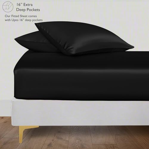 LINENWALAS 100% Tencel Lyocell Fitted Sheet Double Size 140x190 cm, Up to 40 cm Deep Pocket, Soft - Image 2