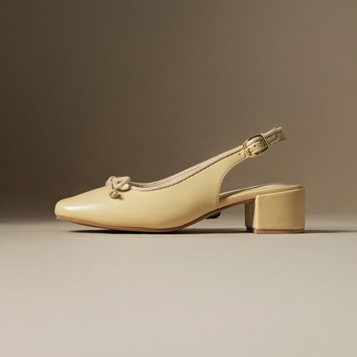 Image of Theater Women Doris Slingback Block Heels | Bow Detail Round Toe Sandals | Stylish & Comfortable for Casual, Office & Semi-Formal Wear