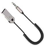 Aux Bluetooth Adapter, 50cm, Bluetooth 6.0 Empfänger mit Mikrofon für Freisprechen und Wireless Musik, für 3.5mm Klinke und USB Stromversorgung, kompatibel mit Auto, Lautsprecher und Verstärker