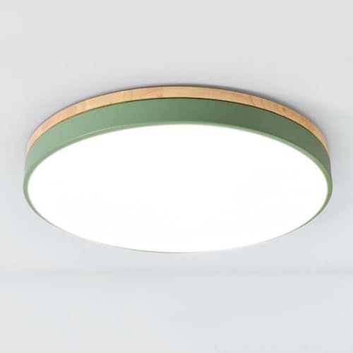 Plafonnier nordique en bois et fer forgé macaron à intensité variable
