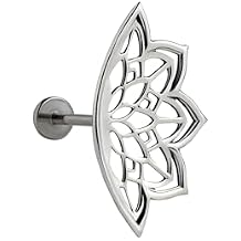 Gothic Helix Earring Stainless Steel Black Silver Triquetra Cartilage Piercing Barbell Stud, Alternative Punk Gothic Jewelry for Men & Women