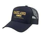 Oakland California Est. 1852 Pride Trucker Hat with Adjustable Mesh Back, Navy Blue