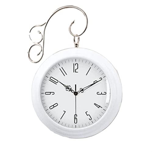 Horloge en bois massif double face au style nordique moderne pour salon