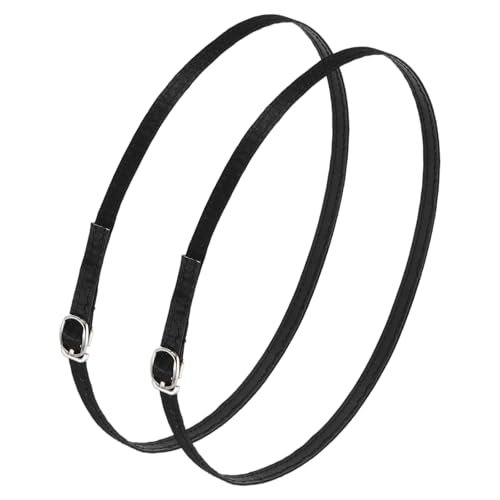 Sourcing map - Cinghia da caviglia sostitutiva per cinturini per scarpe con tacco staccabili, cinturino per scarpe in similpelle PU, Nero , 0.8cm