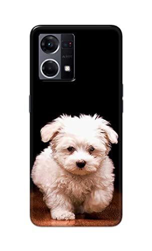 Image of PRINTFIDAA� Printed Hard Back Cover Case for Oppo Reno7 4G | Oppo Reno 7 4G Back Cover (Puppy Dog) -2808