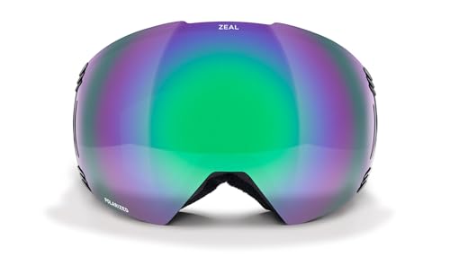 Zeal Optics Cloudfall XL Ski & Snowboard Goggle - Low Bridge/Asian Fit - for Men & Women w/Interchangeable Bonus Lens, OTG, Anti-Fog, Dark Night/Polarized Jade by Zeal Optics - Image 2