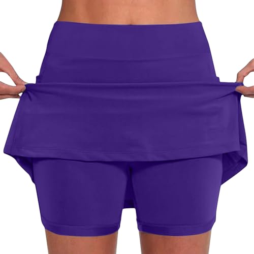 Women Running Shorts Straight Leg Culottes Shorts Elastic Wastic Hot Lounge Summer Pants Solid Holiday Lightweight Short Oversized Ladies Short Gym Yoga Casual Athletic Mini Trousers Purple