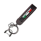 Moto Cuir Fibre de Carbone Porte clés pour Ducati Monster 696 796 797 821 Accessoires de Moto,Red A
