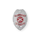 Hero's Pride Durable Volunteer Firefighter Badge - Silver Finish with Scramble Seal - 2.25' x 3.125' - Secure 5-Piece Pin & Catch