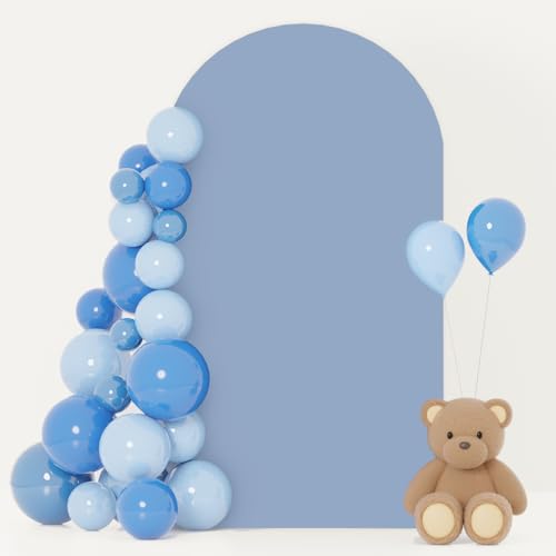 FOTSHARER Spandex Arch Cover 2.6FTx6FT Dusty Blue Arch Backdrop Cover for Arch Stand Chiara Arch Cover Spandex Arch Cover Backdrop Fabric Balloon Arched Cover for Wedding Birthday Party Decorations by FOTSHARER - Used condition - US$14.78