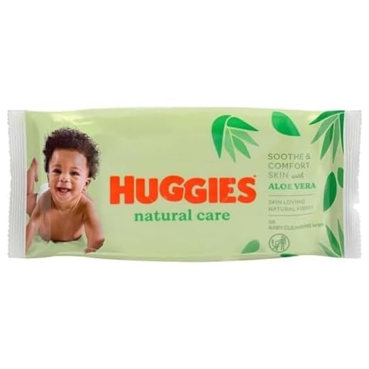 Huggies Lingettes bébé Natural Care à l'Aloe Vera x 10 - Lot de 2