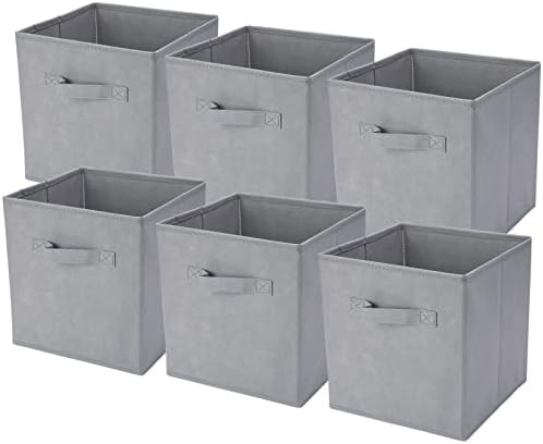 PowerKing Storage Bins, Foldable Fabric Storage Cubes And Cloth Storage Organizer Drawer For Closet And Toys Storage (Lavender, 2)