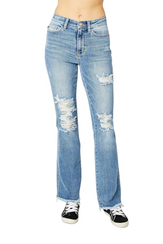 Judy Blue Women's High Waist Frayed Hem Bootcut Jeans