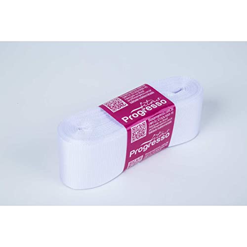 Fita De Gorgurão, Fitas Progresso, 38 mm, Branco, 201, Rolo de 10 Metros