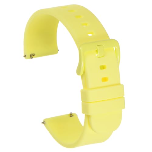 HARFINGTON Silicone Watch Bands 18mm Quick Release Soft Rubber Replacement Watch Strap with Zinc Alloy Buckle for Men Women, Yellow