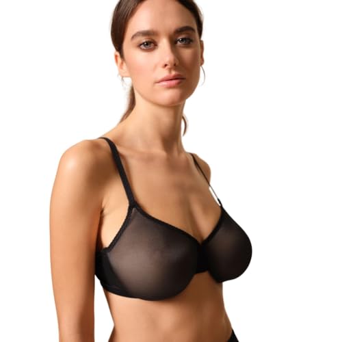 Gossard Women's Glossies Sheer Moulded Bra - Everyday Basic, Convertible Straps, Black (Black), 32D