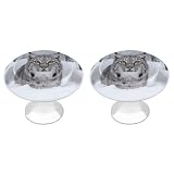 maccbn Confezione da 2 pomelli rotondi in lince canadese da 2,8 cm, in acciaio inox, con viti, maniglie decorative per cassettiera, armadio, porta, armadio, armadio, facile da installare