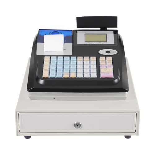 ABS Electronic Cash Register Commercial POS System w/LED Display & Bill Detector - 10000 Plus, 36 Departments - Electronic Cash Register for Supermarkets/Convenience Stores