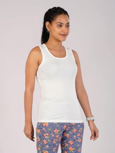 Image of Rupa Colors Playsure Solid 100% Combed Cotton Rib Fabric, Women's Standard Fit Tank Top, Sleeveless Pack of 1
