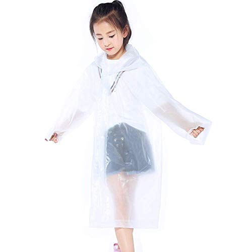 Luckyiren Thicker Reusable Raincoat Rain Poncho Jacket Slicker for Children Boy Girl Kids