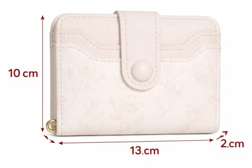 محفظة بناتي جلد صناعي ، محفظة نسائية ثنائي للطي ، محفظة نسائية متعددة جيوب ، تصميم أنيق عملي (LIGHT WHITE)