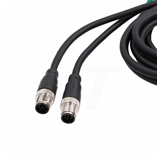 HangTon M12 A Coded 8 pin Male to 8 pin Male Signal Cable for Industrial Controls Automation, Device Network, IO Link, Profibus, Actuator Sensor 5M