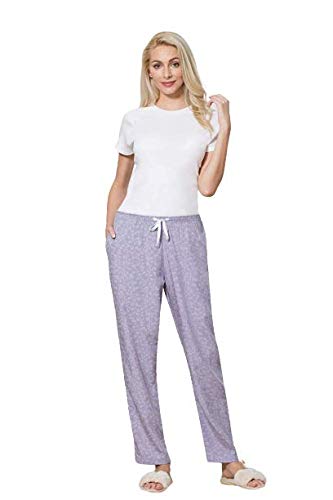 Image of Van Heusen Women's Printed Lounge Pants | Drawstrings & Side Pockets | Ultra Soft Fabric | Relaxed Fit | At home pyjamas | Everyday Comfort | Printed | Style 55306 | Available in Pack of 1 & 2