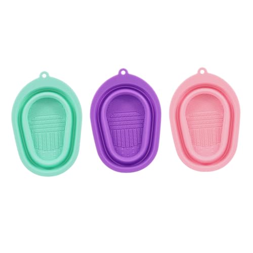 minkissy 3pcs Practical Makeup Tool Cleaner Silicone Brush Rinsing Mats Beauty Tool Cleaning Pad Makeup Brush Cleaning Mats Egg Sponge Cleaner