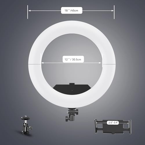 Image of 18 inch 55W Ring Light, High Brightness, No Bracket, Linkable on Wall-Mounted Triangular Arm, Ideal for Studios & Makeup, Live Streaming & Hair Salons, Best Beginner LED Light
