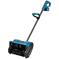 pofluany Electric Snow Shovel Cordless Snow Shovel, Electric Snow Blower Cordless Battery Snow Blower with 11in Width, Battery Operated Snow Shovel for Snow Removal Blue