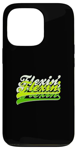 Green Color Flexin'-X3 �O���[���O���t�B�b�N �X�}�z�P�[�X iPhone 13 Pro �p