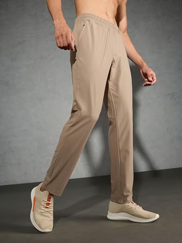 Image of TECHNOSPORT Men's Regular Fit Mid Rise Solid Plus Size Trackpants with Quick Dry, Anti Microbial, SPF50+ for Regular and Sports Use