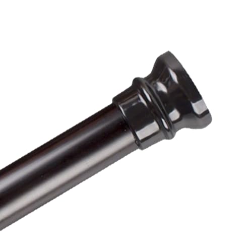 Barra de Cortinas Sin Perforación Barras de Cortina Longitud Ajustable Barra Telescópica Aleación de Aluminio para Dormitorio Salón Cocina(Black,90-160 cm)