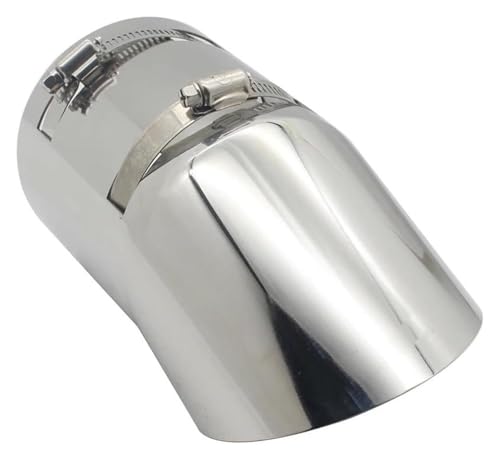Silenciador de escape de acero inoxidable de 96 mm con acabado plata pulida de alta resistencia
