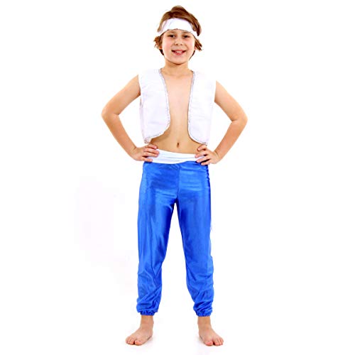Sulamericana Fantasias Árabe Basic Infantil, G 10/12 Anos, Azul/Branco