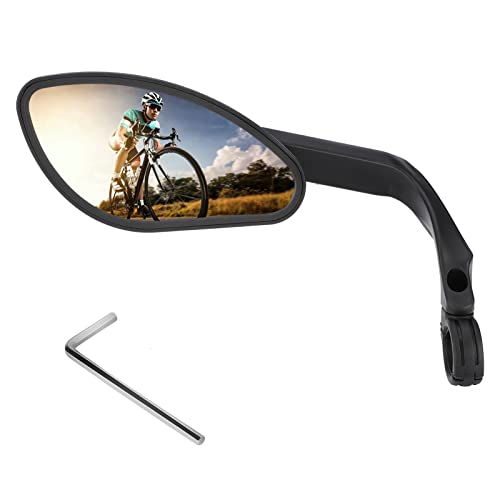 Bike Mirror With Reflective Tape, Adjustable Bike Mirrors Handlebar Rearview Mirror, Stainless Steel Bike Rear View Mirrors, Bike Mirror Handlebar Mount, Bicycle Mirror (Left Side) #TOP13