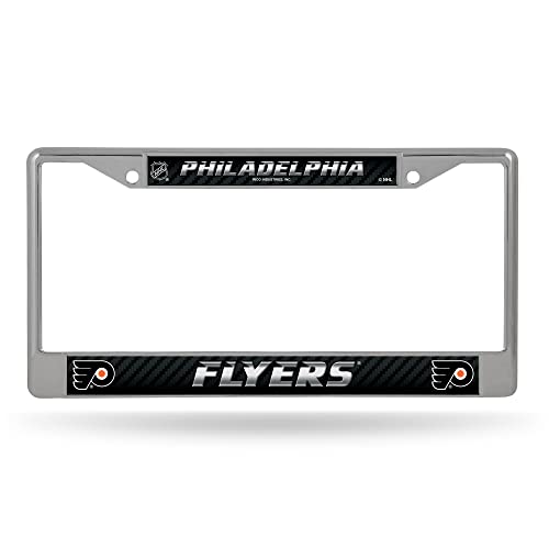 Rico Industries NHL Philadelphia Flyers 12" x 6" Silver Chrome Frame 12" x 6" Chrome Frame - Car/Truck/SUV Automobile Accessory