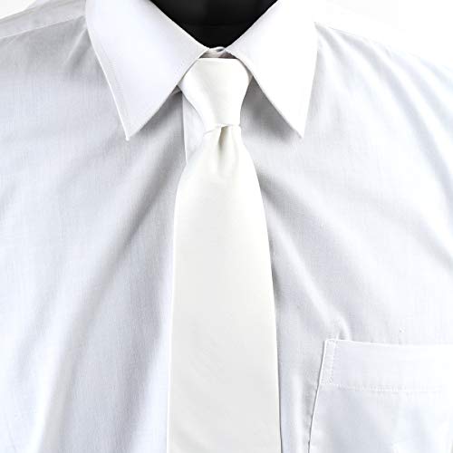 Image of boxed-gifts Umo Lorenzo Mens Zipper Ties Solid Color Pre Tied Polyester Neckties for Men and Women