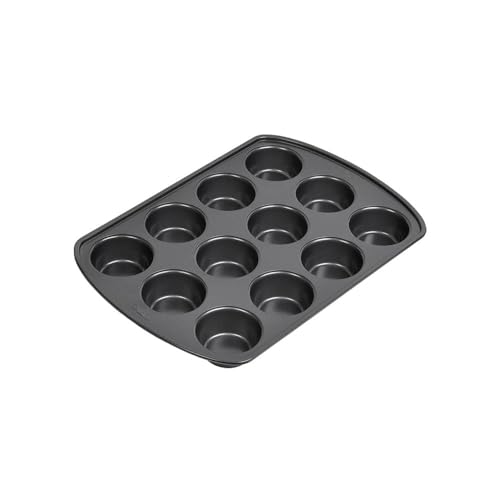 image for Wilton Gold Non-Stick 12 -Cup Muffin Pan, Stainless Steel Bakeware, Ma
