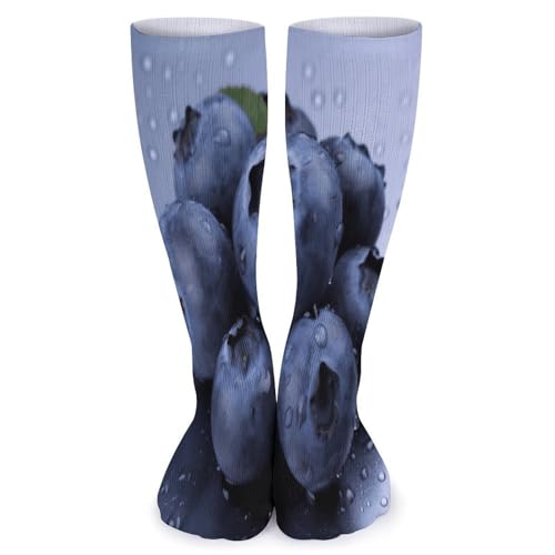 LOKLNEYK Chaussettes mi-mollet Blueberry Unisexe Athletic Crew Cushion Socks Casual Crew Chaussettes