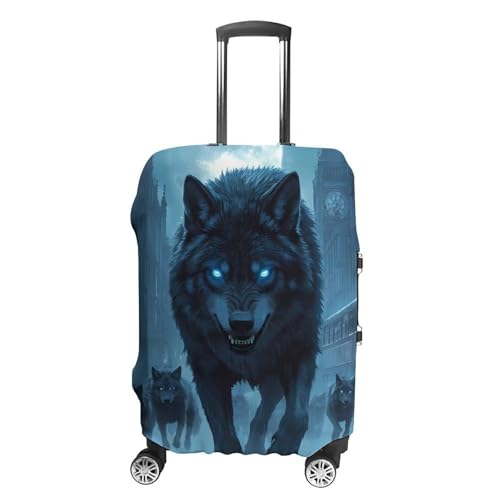 Wolves London Street Travel Luggage Cover for Suitcase 19-32 Inches Elastic Washable Baggage Protector