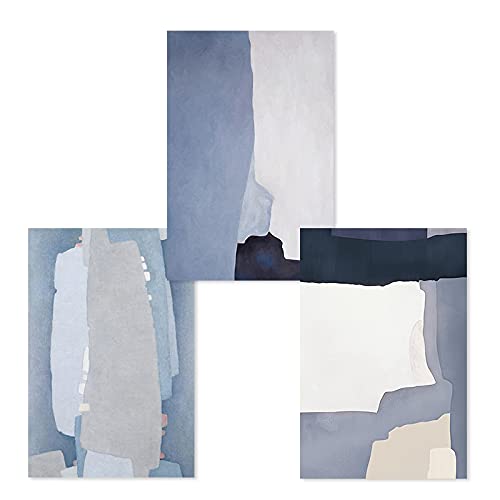 Peintures sur toile aquarelle bleue pour créer un salon bohème apaisant