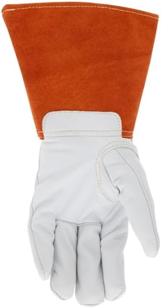 MCR Safety 4840KXXL Red Ram Grain Goat Gloves, Straight Thumb, 5" Split Cow Cuff, Dupont Kevlar Lined, Mig/Tig, 2X-Large, 1-Pair